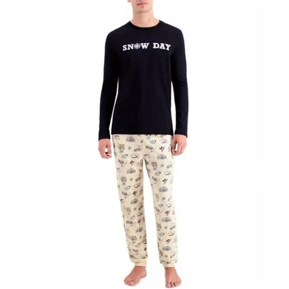 *50off3* NWT Family Pajamas Snow Day PJs Set XXL 2XL Cotton Blend Ski Vintage - Picture 1 of 5